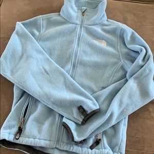 XS Powder Blue North Face Full Zip Fleece